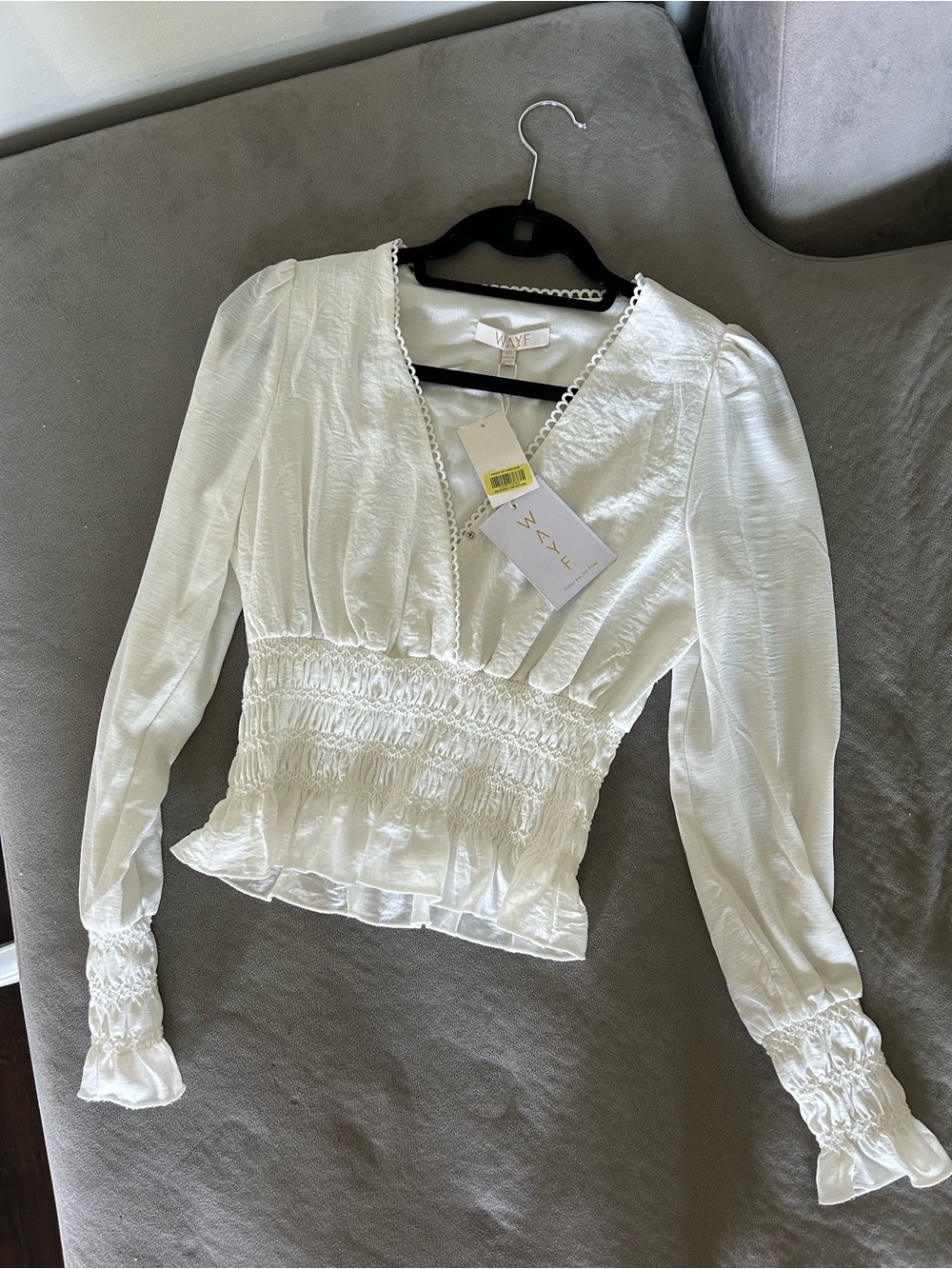 Wayf White Delaney Top NWT